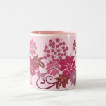 Taza floral retra en rosa