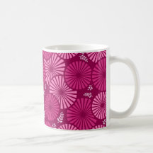 Taza floral retra hermosa, rosada
