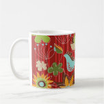 Taza floral roja del jardín