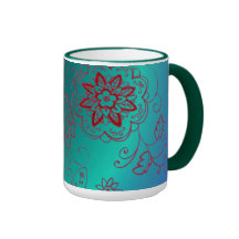 Taza floral verde