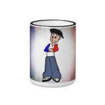 Taza francesa contemporánea de la bandera y del pe