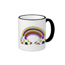 Taza fresca del arco iris del lunar