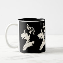 Taza fresca fornida del husky siberiano de la taza