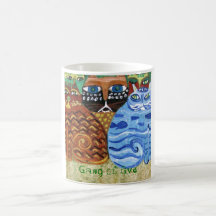 Taza - gatos del capricho, cuadrilla de cinco