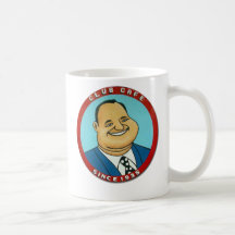 Taza gorda del hombre del café del club