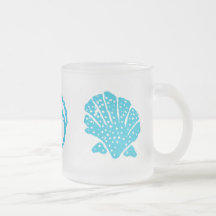 Taza helada Seashells de la turquesa del batik