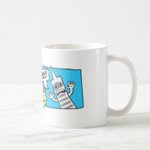 Taza izquierda de la comedia de la costa