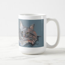 Taza larga del gato del pelo
