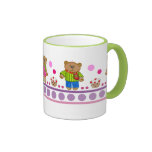 Taza linda con los osos, las magdalenas y los luna