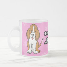 Taza linda de Basset Hound del dibujo animado