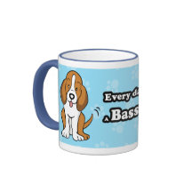 Taza linda de Basset Hound del dibujo animado