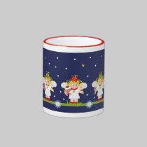 Taza linda de los ángeles del navidad con nombre tazas