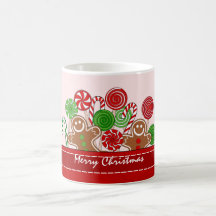 Taza linda de los panes de jengibre de los Lollipo