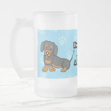 Taza linda del Dachshund del perro del dibujo anim