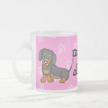 Taza linda del Dachshund del perro del dibujo anim