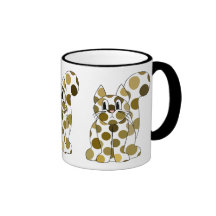 Taza linda del gato del gatito del lunar
