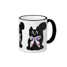 Taza linda del gato del gatito del negro del lunar