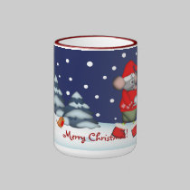 Taza linda del texto de las Felices Navidad del mu tazas