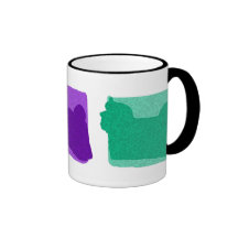 Taza maltesa colorida de las siluetas