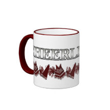 Taza marrón, blanca, y de plata de la animadora