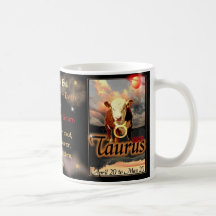 Taza o taza del zodiaco del tauro