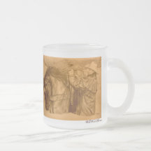 Taza occidental rústica con "la que está para el t