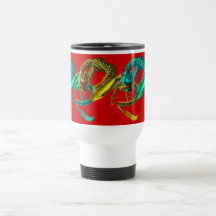 taza oriental del viaje de los dragones