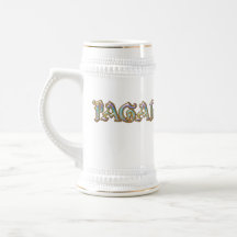 Taza pagana del vidrio de cerveza del pentáculo de