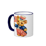 Taza patriótica del oso del vintage