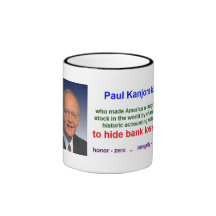 Taza - Paul Kanjorski - honor cero, integridad cer