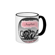 Taza personalizada rosa de la tetera del estampado