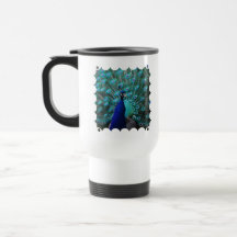 Taza plástica del viaje del pavo real bonito