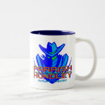 Taza proscrita PHB azul del logotipo del país
