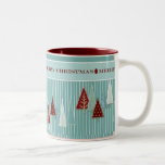 Taza rayada del día de fiesta de los árboles de na