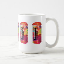 Taza retra británica de la cabina de teléfonos