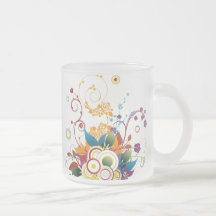 Taza retra de las flores