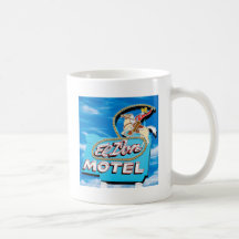 Taza retra del estilo del motel del EL Don