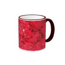 taza roja de la impresión