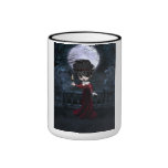 Taza roja del chica del gótico