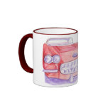 Taza roja del coche del juguete