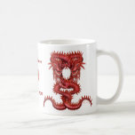 Taza roja del dragón de la tarjeta del día de San 