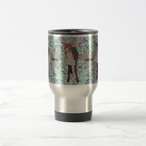 Taza rosada bonita del viaje del damasco de la mam