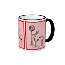 Taza rosada cosquilleada del navidad del vintage d