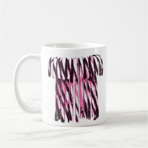 Taza rosada de los bastones de caramelo