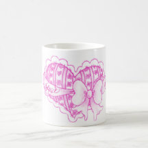 Taza rosada del amor