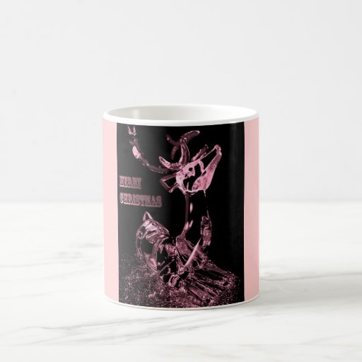 taza rosada del navidad de Rudolf