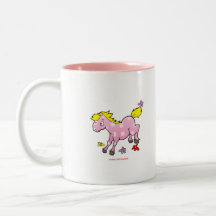 Taza rosada del potro