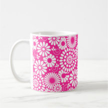 Taza rosada floral del vintage