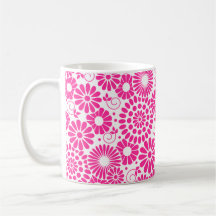 Taza rosada floral del vintage
