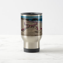 Taza rosada grande del viaje de la cinta